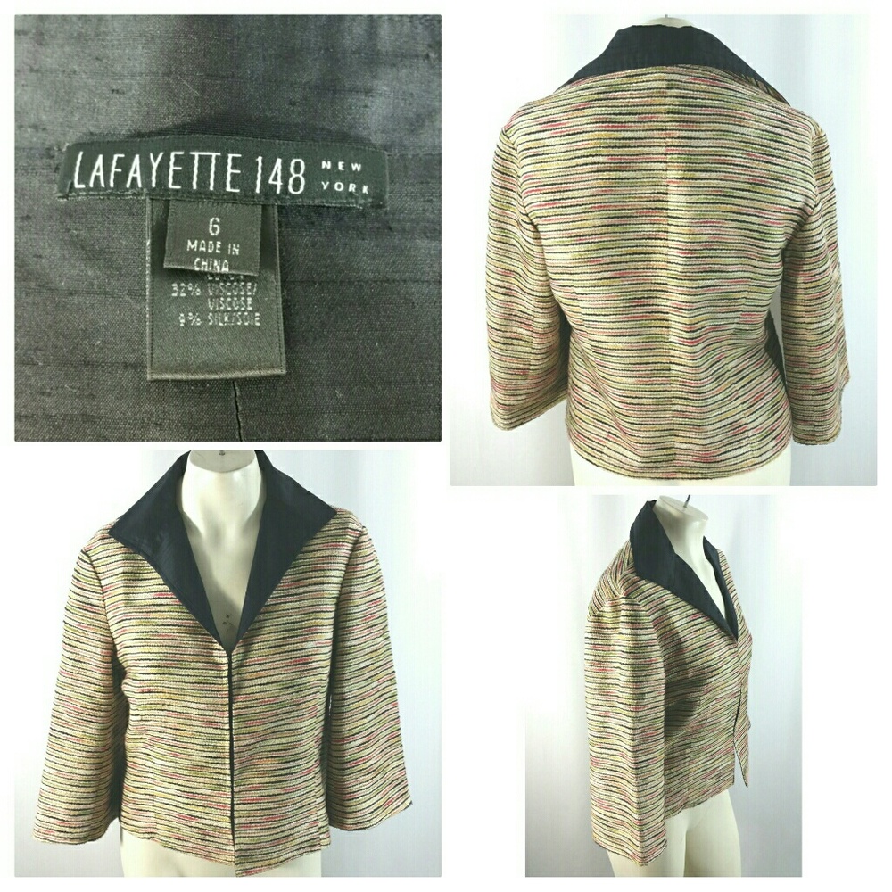 Lafayette 148 Cropped Tweed Jacket Size 6